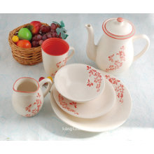 Stoneware Handpainted Dinnerware Tea Set
